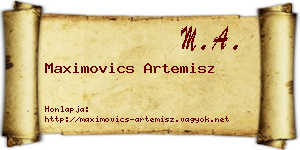 Maximovics Artemisz névjegykártya